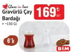 GLASS İN LOVE GRAVÜRLÜ ÇAY BARDAĞI 130 CC 6'LI